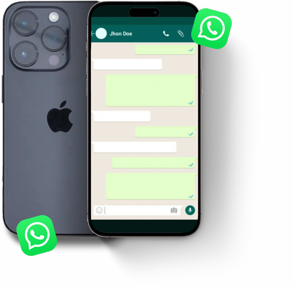 Dois celulares frente e verso no aplicativo Whatsapp - LGK Espumas